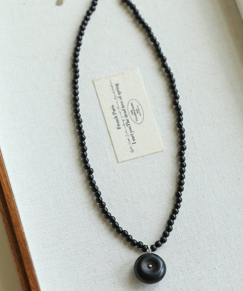Peace Fruit Ebony Wood Necklace - floysun