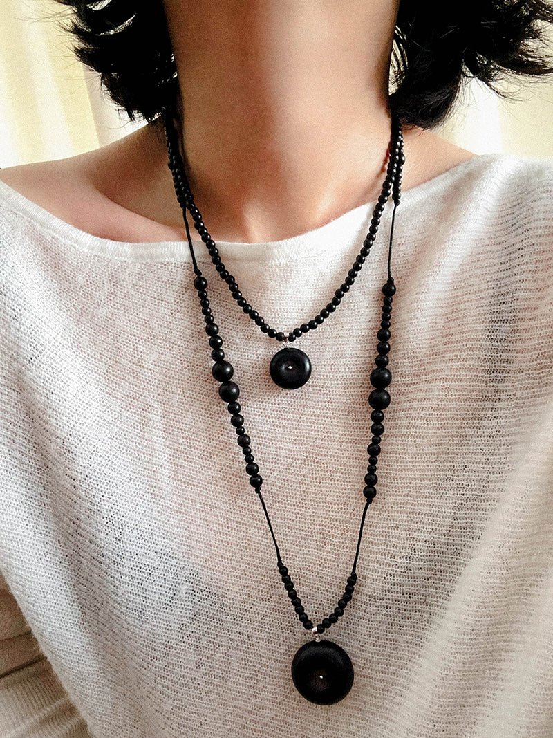 Peace Fruit Ebony Wood Necklace - floysun