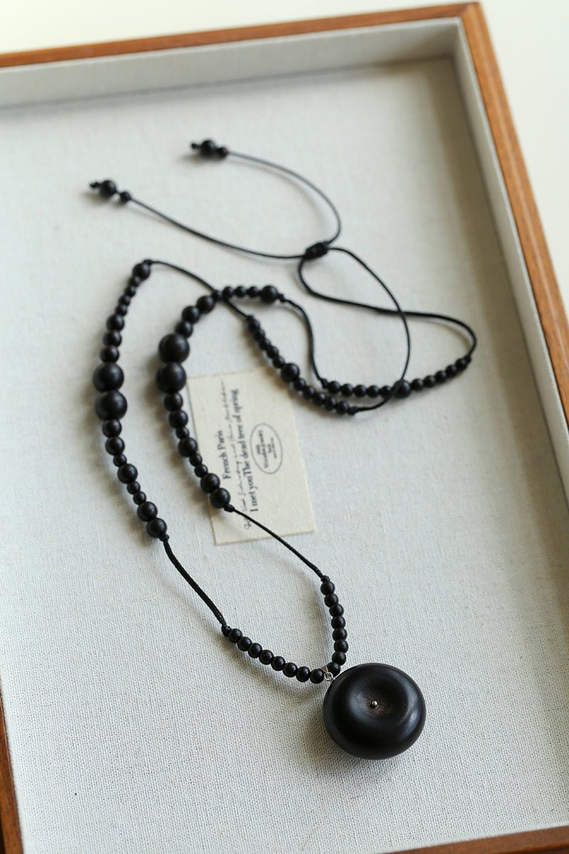 Peace Fruit Ebony Wood Necklace - floysun