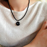 Peace Fruit Ebony Wood Necklace - floysun