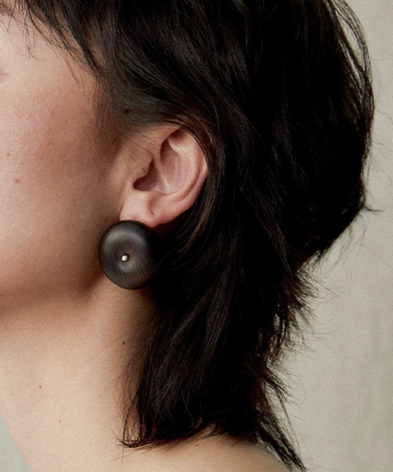 Peace Fruit Ebony Wood Stud Earrings - floysun