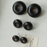 Peace Fruit Ebony Wood Stud Earrings - floysun