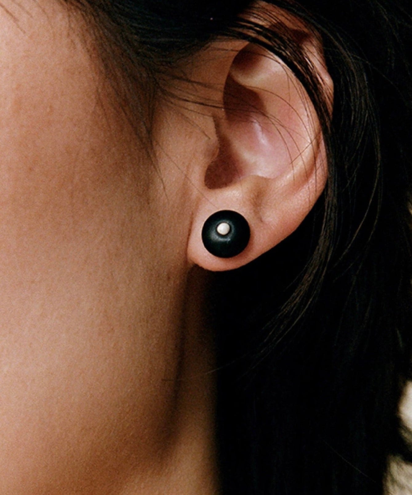 Peace Fruit Ebony Wood Stud Earrings - floysun