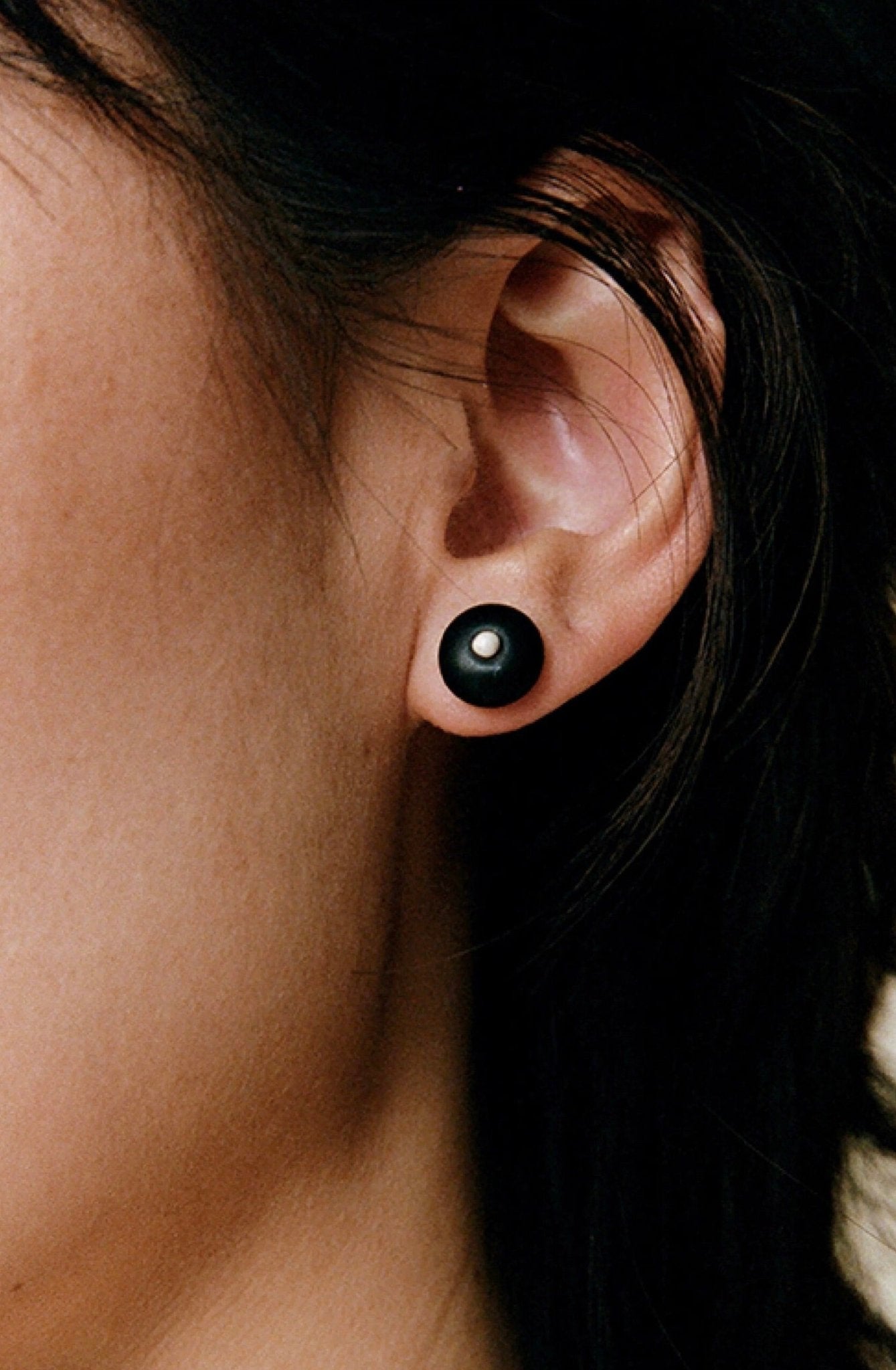 Peace Fruit Ebony Wood Stud Earrings - floysun