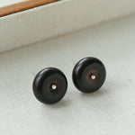 Peace Fruit Ebony Wood Stud Earrings - floysun