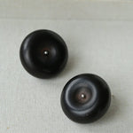 Peace Fruit Ebony Wood Stud Earrings - floysun