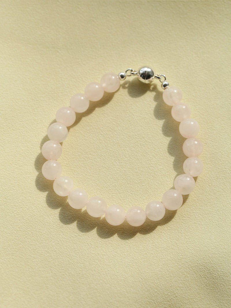 Peach Chalcedony & Rose Quartz Magnetic Convertible Beaded Necklace - floysun