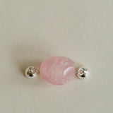 Peach Chalcedony & Rose Quartz Magnetic Convertible Beaded Necklace - floysun