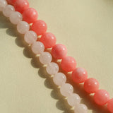 Peach Chalcedony & Rose Quartz Magnetic Convertible Beaded Necklace - floysun