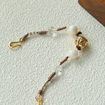 Peanut Woven Bracelet – White Crystal & Shell Beads - floysun