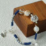 Peanut Woven Bracelet – White Crystal & Shell Beads - floysun