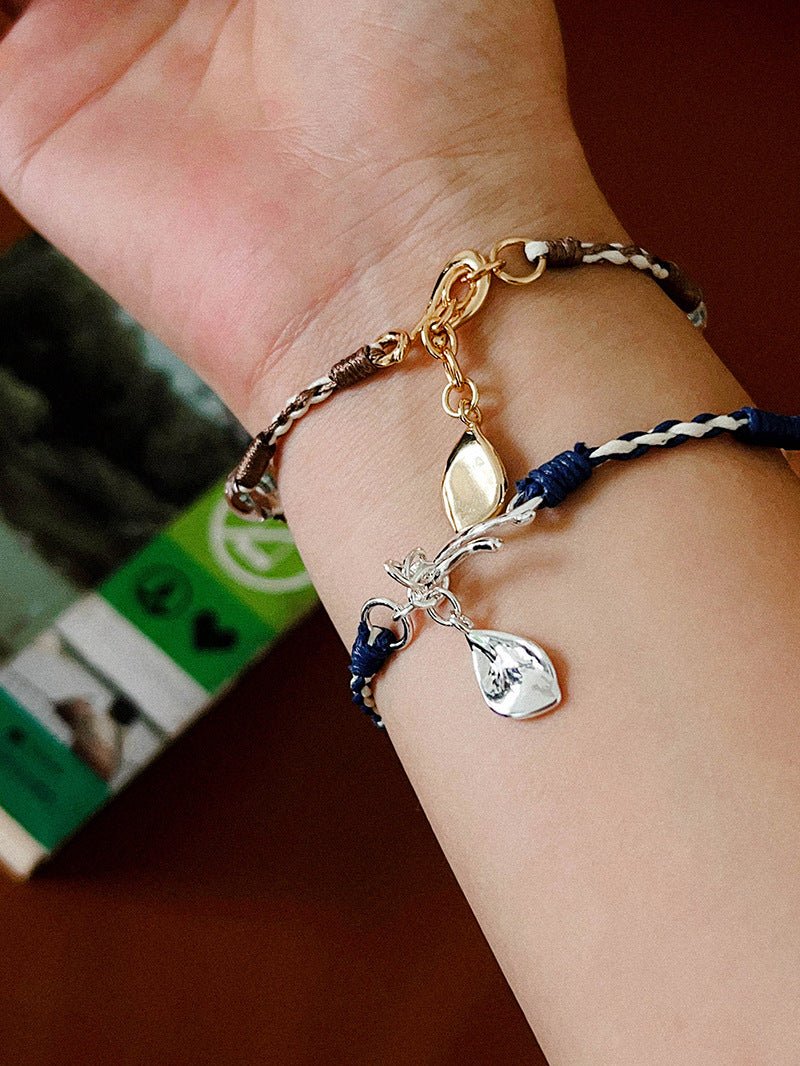 Peanut Woven Bracelet – White Crystal & Shell Beads - floysun