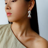 Pepper Sun Sea God Earrings – Matte Red Agate & 925 Silver - floysun