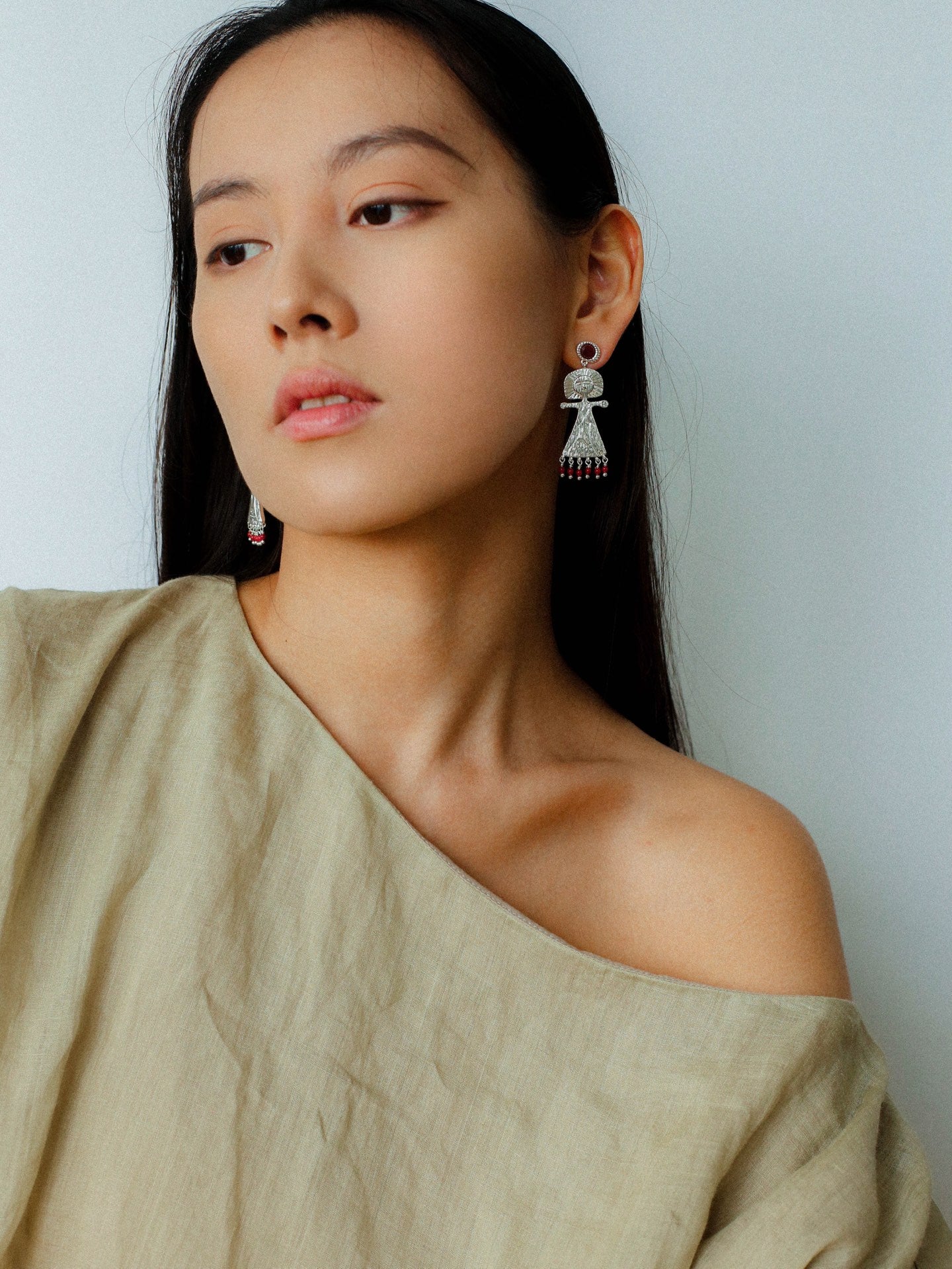 Pepper Sun Sea God Earrings – Matte Red Agate & 925 Silver - floysun