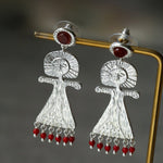 Pepper Sun Sea God Earrings – Matte Red Agate & 925 Silver - floysun