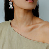 Pepper Sun Sea God Earrings – Matte Red Agate & 925 Silver - floysun