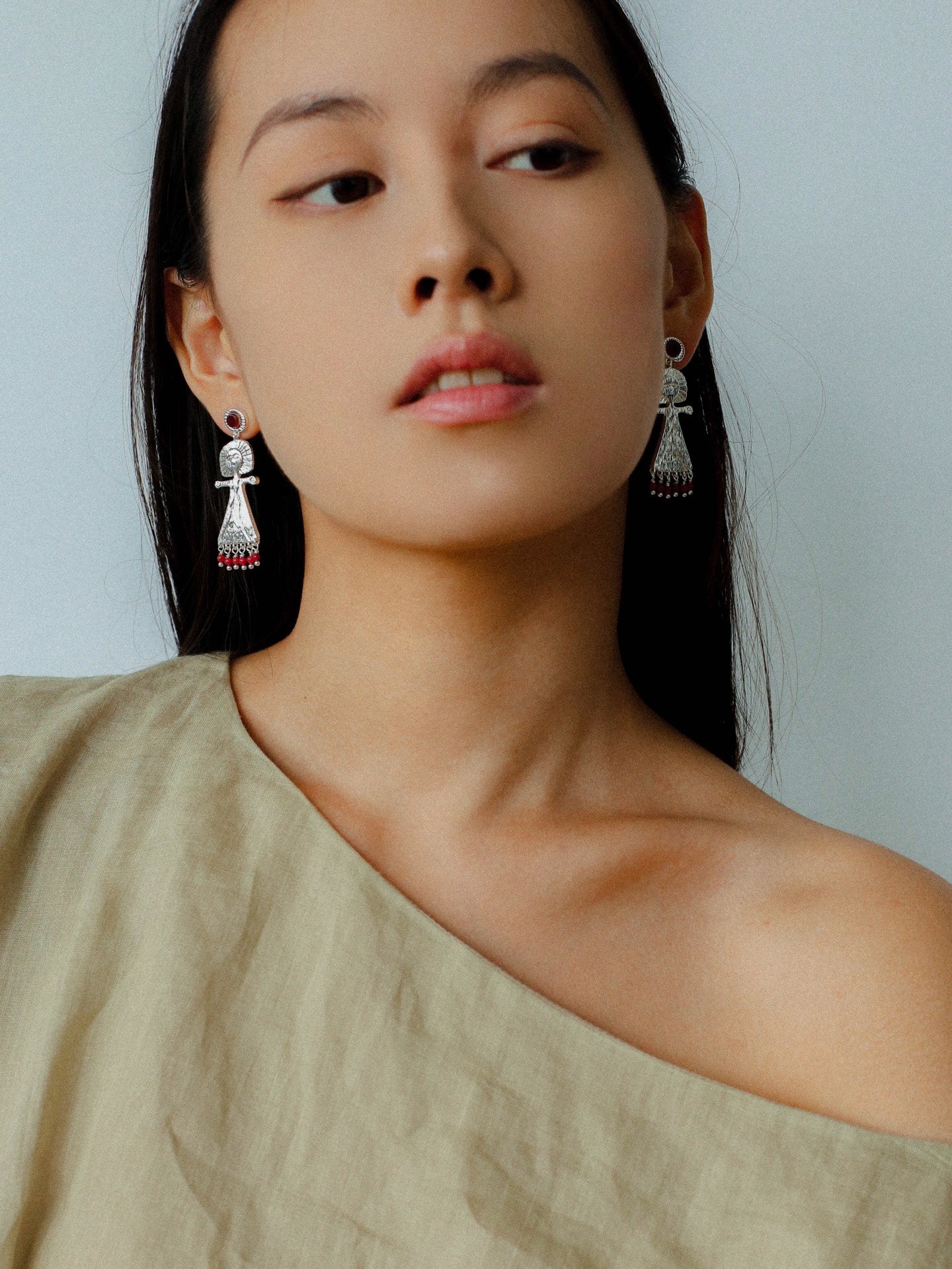 Pepper Sun Sea God Earrings – Matte Red Agate & 925 Silver - floysun