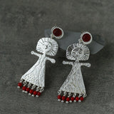 Pepper Sun Sea God Earrings – Matte Red Agate & 925 Silver - floysun