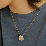 Petal Baroque Pearl Letter Pendants Necklaces - floysun