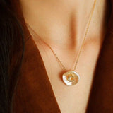 Petal Baroque Pearl Letter Pendants Necklaces - floysun