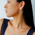 Petal Grove Textured Floral Earrings with CZ Accents - floysun