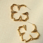 Petal Grove Textured Floral Earrings with CZ Accents - floysun