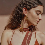 Petal Grove Textured Floral Earrings with CZ Accents - floysun