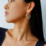 Petal Grove Textured Floral Earrings with CZ Accents - floysun