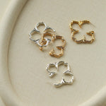 Petal Grove Textured Floral Earrings with CZ Accents - floysun