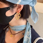 Petal Grove Textured Floral Earrings with CZ Accents - floysun