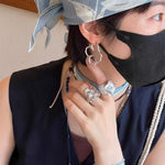 Petal Grove Textured Floral Earrings with CZ Accents - floysun