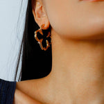 Petal Grove Textured Floral Earrings with CZ Accents - floysun