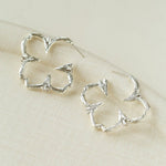 Petal Grove Textured Floral Earrings with CZ Accents - floysun