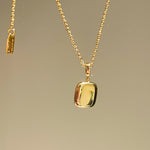 Petite Ruby Square Pendant Necklace - floysun