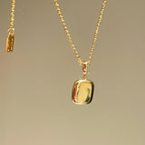 Petite Ruby Square Pendant Necklace - floysun