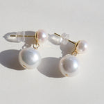 Petite Two Pearl Studs Earrings - floysun