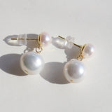 Petite Two Pearl Studs Earrings - floysun