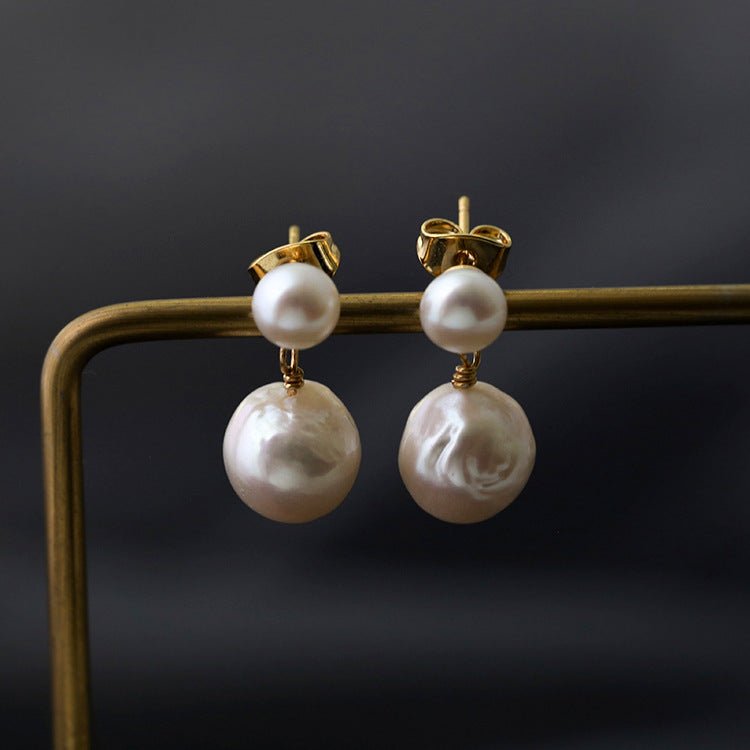 Petite Two Pearl Studs Earrings - floysun
