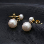 Petite Two Pearl Studs Earrings - floysun