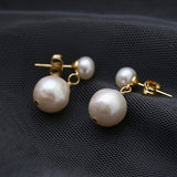 Petite Two Pearl Studs Earrings - floysun