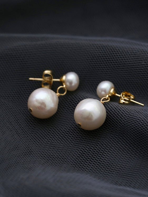 Petite Two Pearl Studs Earrings - floysun