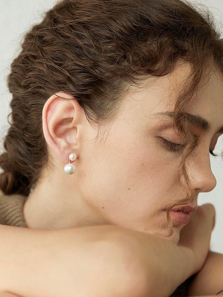 Petite Two Pearl Studs Earrings - floysun