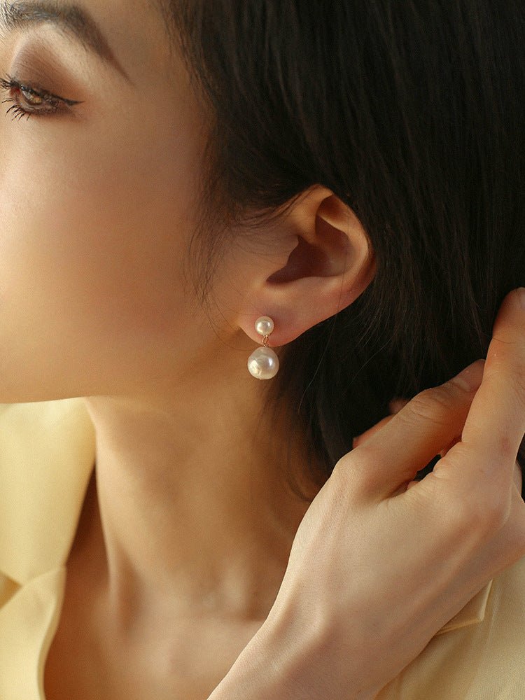Petite Two Pearl Studs Earrings - floysun