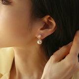 Petite Two Pearl Studs Earrings - floysun