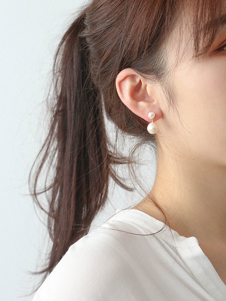 Petite Two Pearl Studs Earrings - floysun
