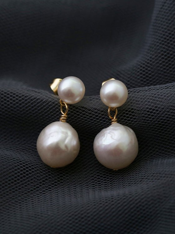 Petite Two Pearl Studs Earrings - floysun