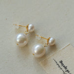 Petite Two Pearl Studs Earrings - floysun