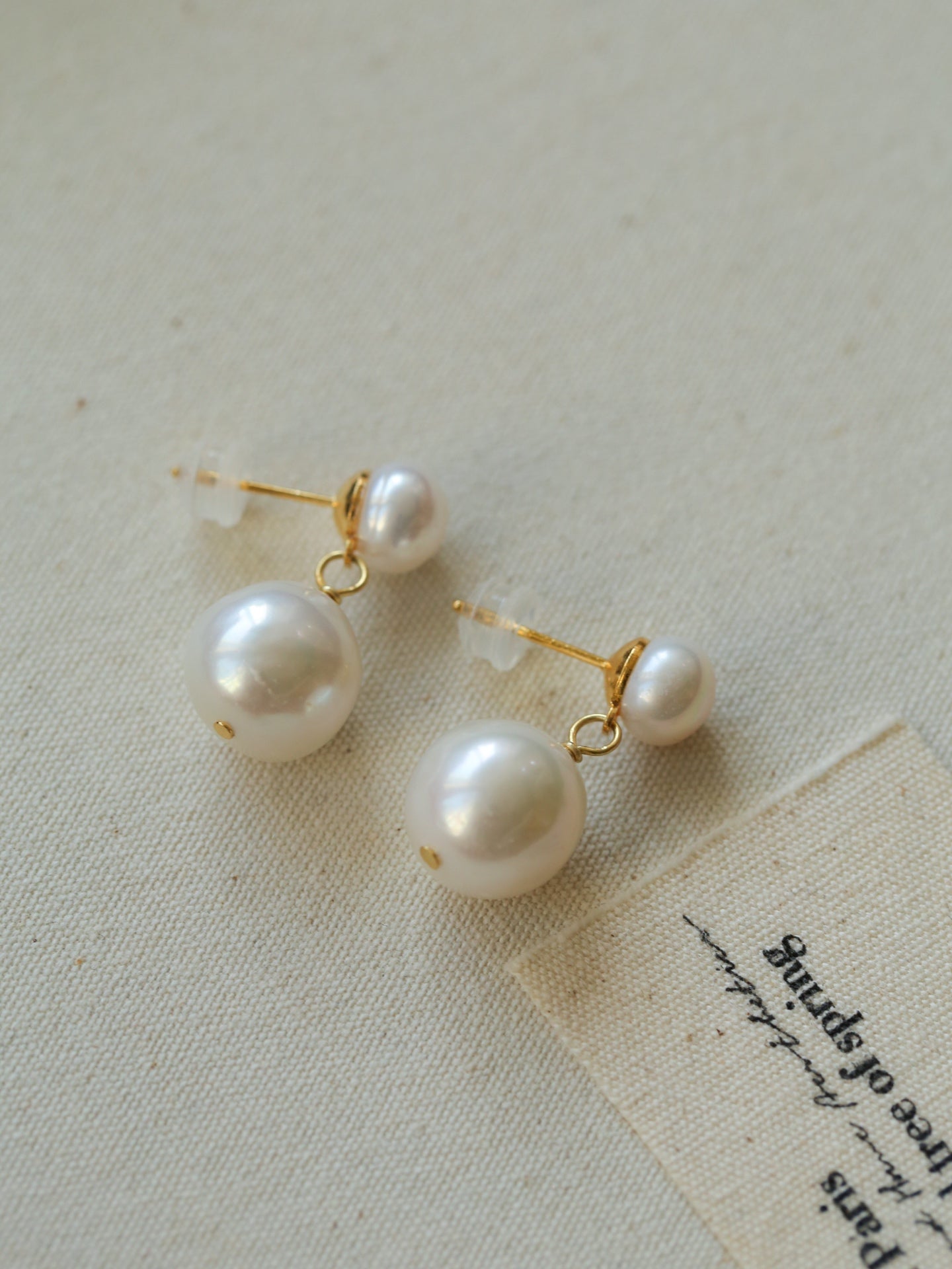 Petite Two Pearl Studs Earrings - floysun