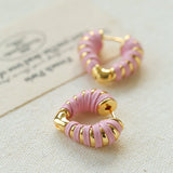 Pink Woven Heart Earrings - floysun