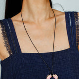 Pink Woven Heart Necklace – Sweet & Edgy Adjustable Cord Jewelry - floysun